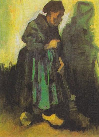 Peasant woman , sweeping the floor, Vincent Van Gogh